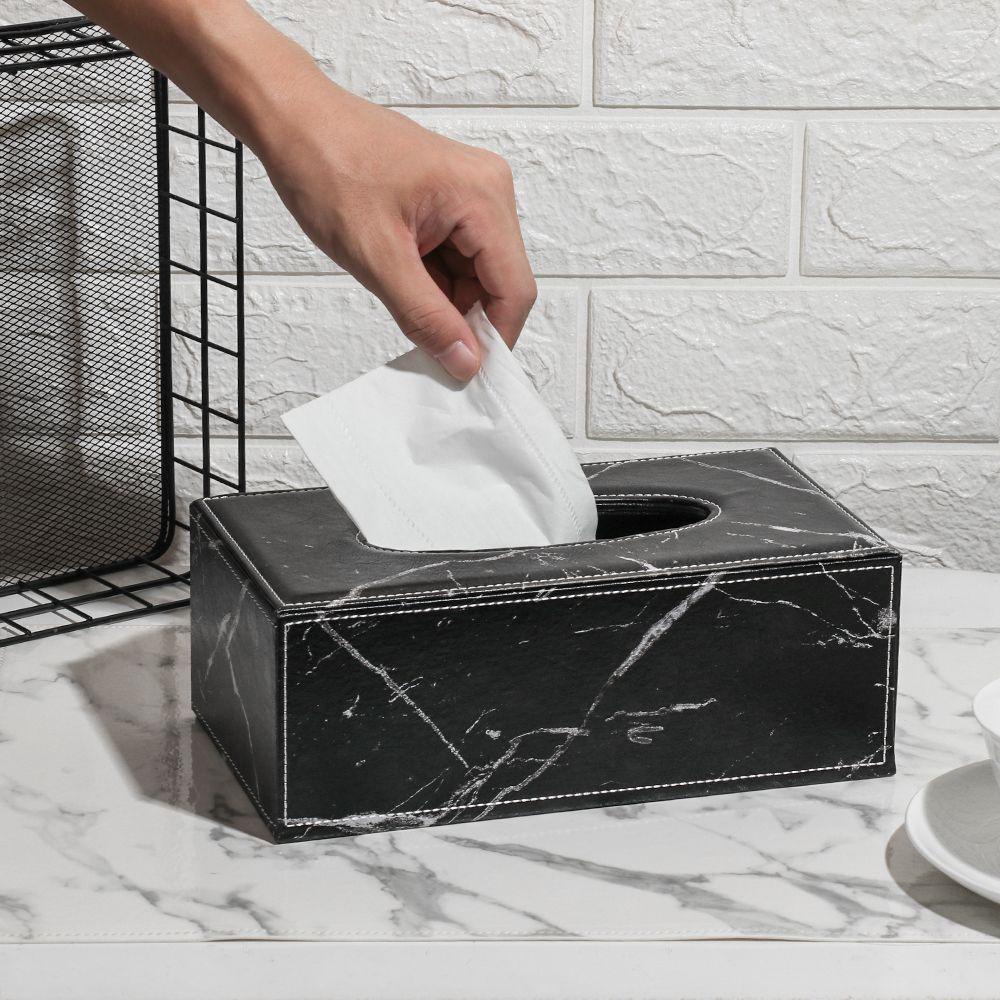 Hộp Đựng Khăn Giấy Bằng Da PU Để Bàn Trang Trí Tiện Dụng