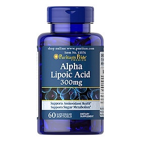 Viên uống đẹp da, chống lão hóa, ngừa tàn nhang Puritan's Pride Alpha lipoic acid 600mg 60 viên