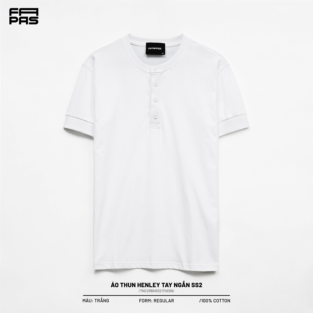 Áo Thun Henley FAPAS Regular Tay Ngắn SS2