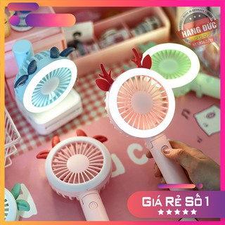 Quạt mini cầm tay tich hợp đèn led
