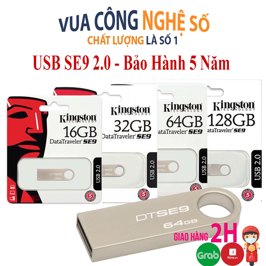 Usb Kingston 3.0, 3.1, 2.0 64gb/ 32gb/ 16gb/ 8gb/ 4gb thiết kế nhỏ gọn, vỏ kim loại, chống nước