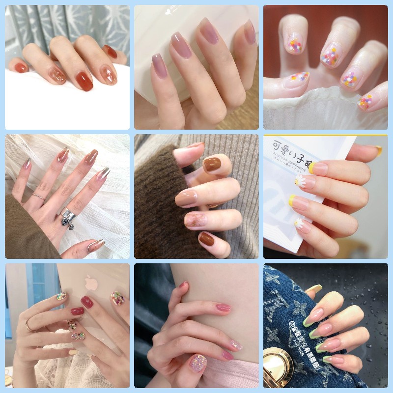 Bộ móng tay giả với keo Móng tay giả Tự thiết kế móng tay