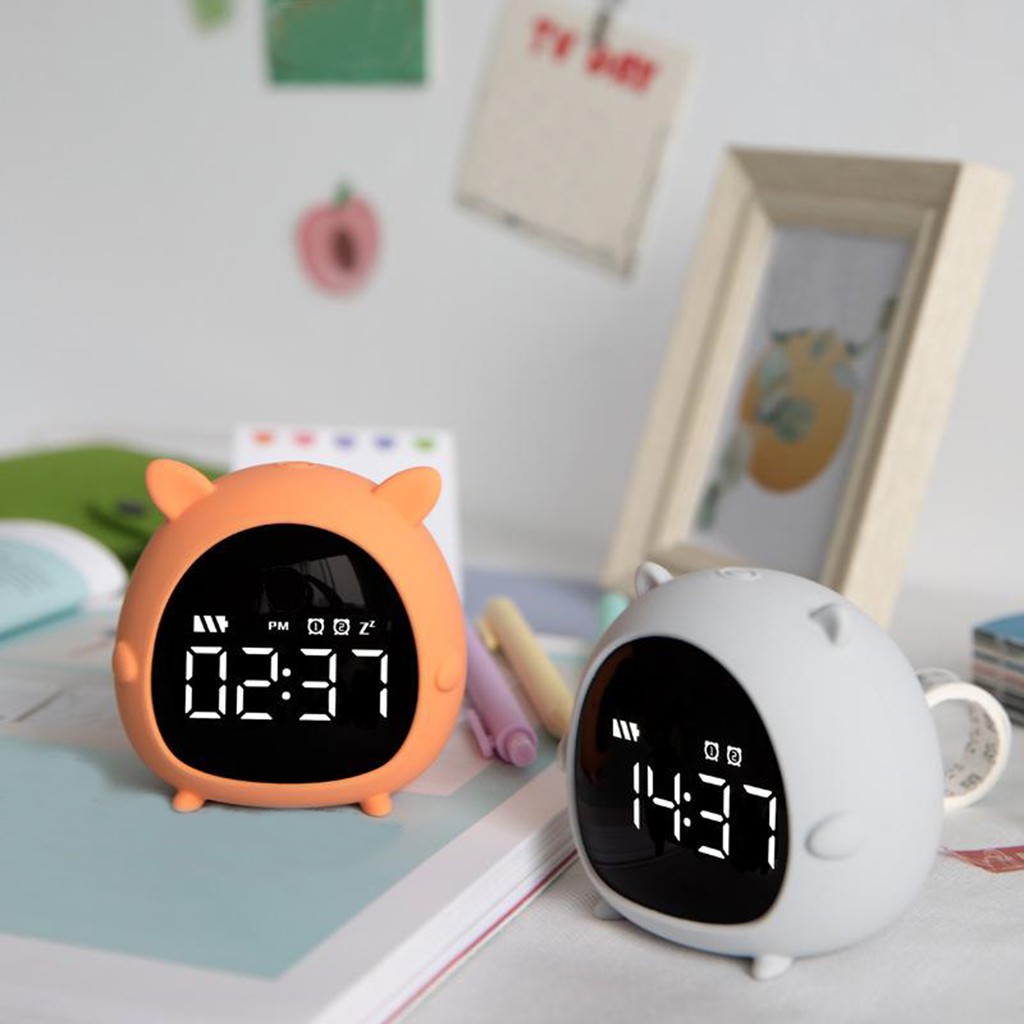 Đồng hồ báo thức yêu tinh cho trẻ em Đồng hồ báo thức ký túc xá sinh viên Sạc USB Đồng hồ điện tử kỹ thuật số LED Đồng hồ báo thức lười biếng Phòng ngủ sáng tạo đồng hồ báo thức kỹ thuật số lớn nhỏ