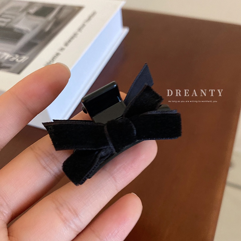 1 Kẹp Tóc Nơ Nhỏ Bằng Nhung Màu Đen Thời Trang Hàn Quốc