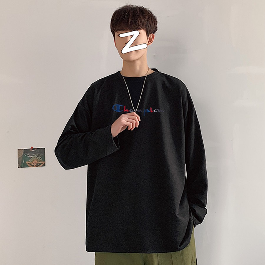 Áo Sweater Chem.pi.on City Cycle cotton dài tay in hình unisex oversize