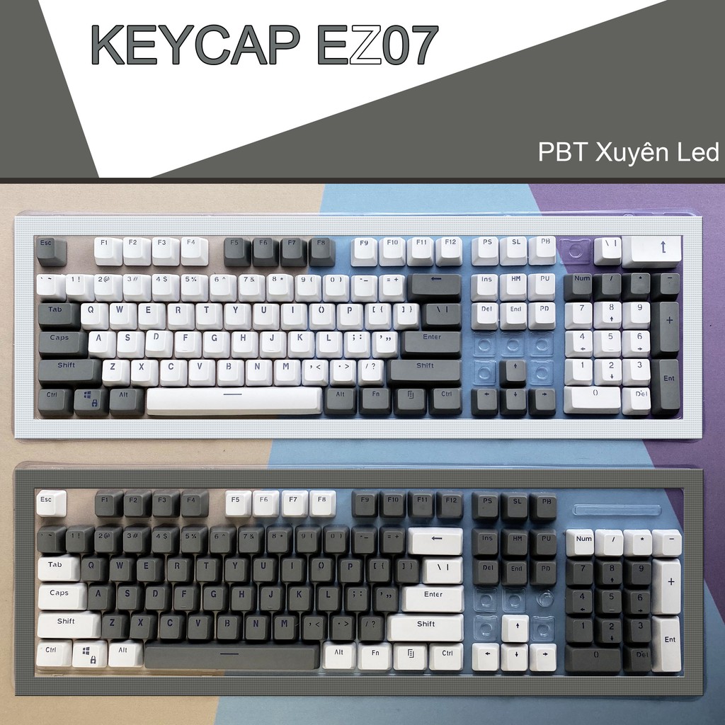 Keycap PBT Xuyên Led Giá Rẻ 104 phím.