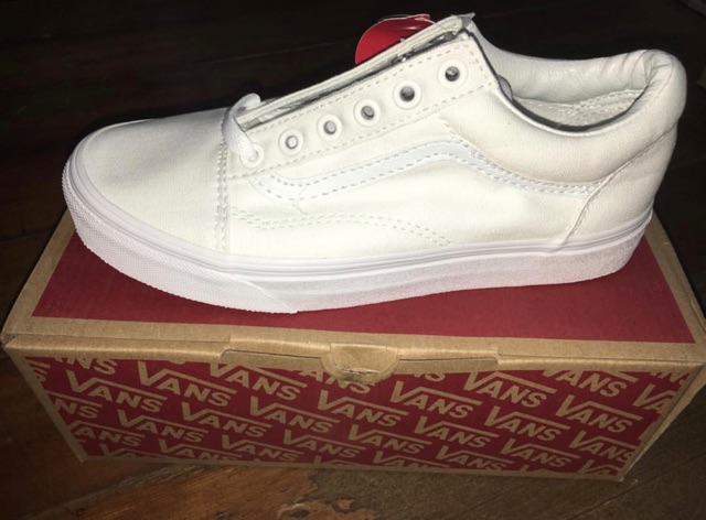 VANS OLD SKOOL ALL WHITE hàng chính hãng 100%