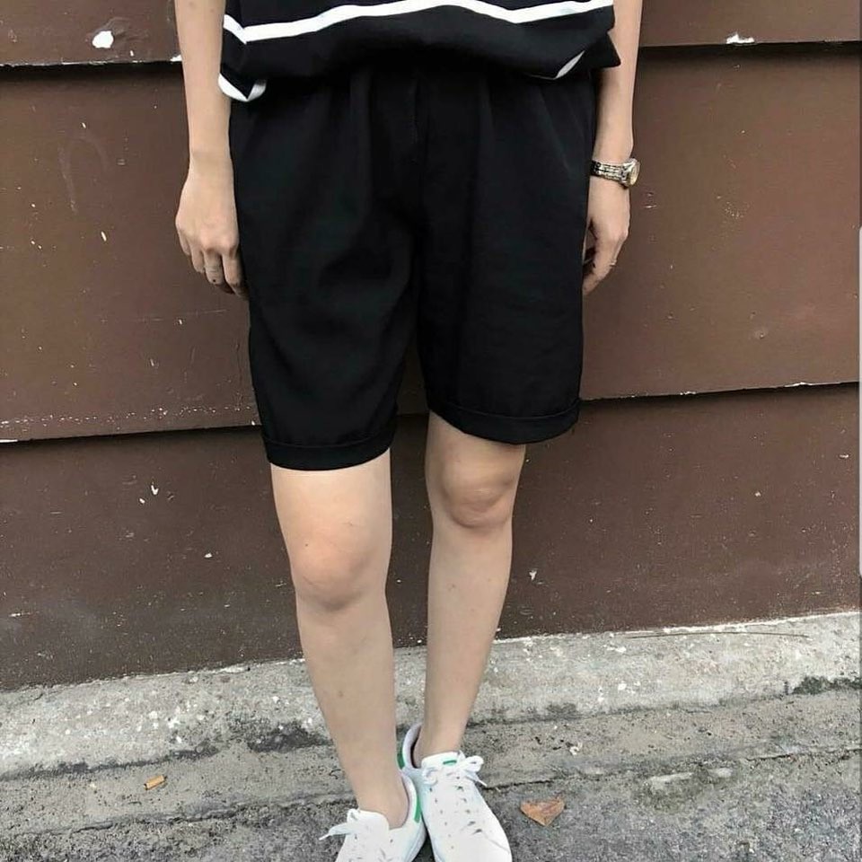 Quần Short Nỉ Thun Đen Trơn Unisex Cực Đẹp - Quần ngắn đen teen