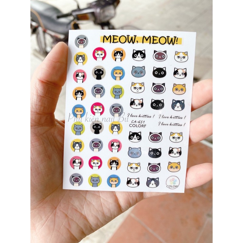 Sticker (  Đề can ) hoạt hình cute, hàn quốc syte Korea dán móng trang trí nail