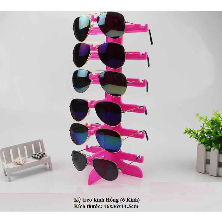 Kệ treo mắt kính nhựa đơn nhiều màu treo được 6 kính