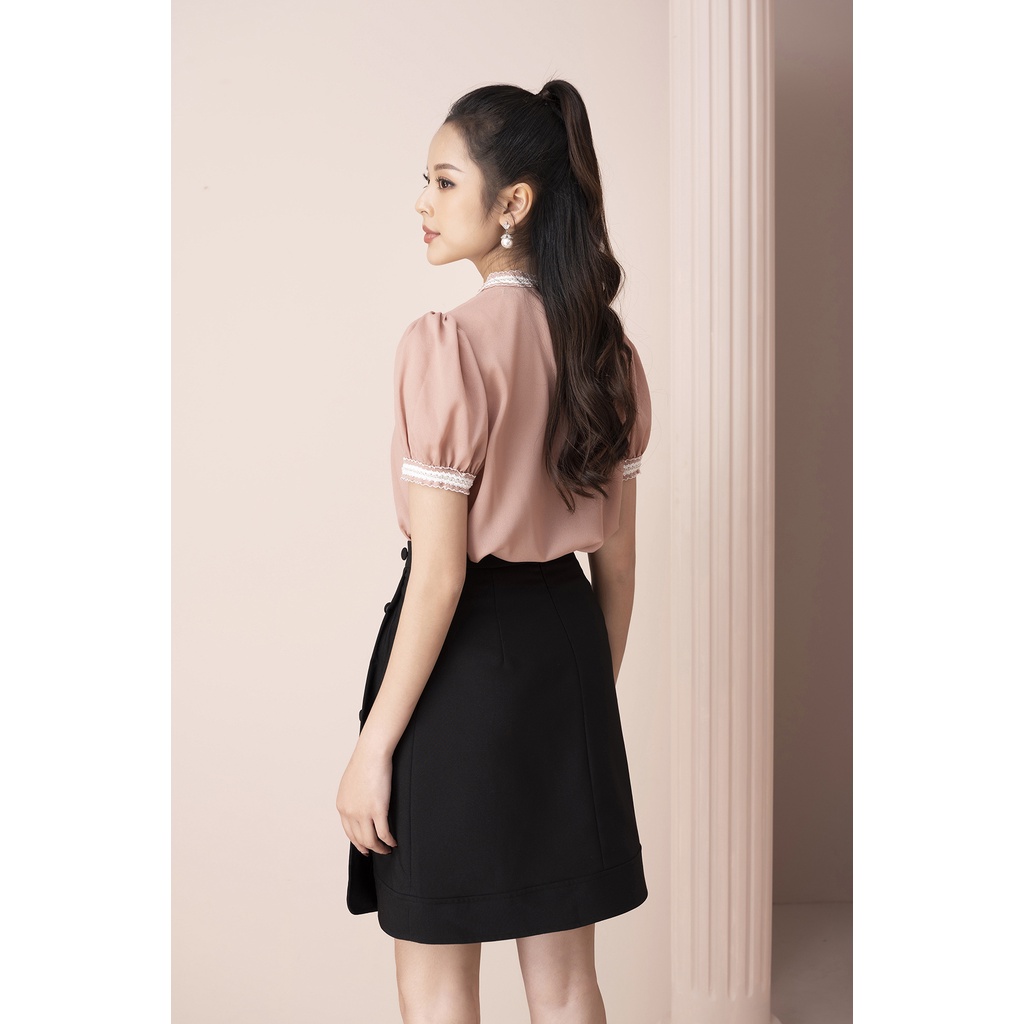 Chân Váy Chữ A Công Sở LUPERI LFCV5109 Thiết Kế Dải Cúc Tinh Tế, Vải Cotton Nhẹ Mát, Không Nhăn, Không Xù