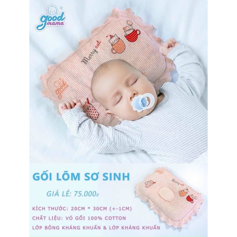 Gối Sơ Sinh Goodmama cao cấp dành cho bé ngủ ngon