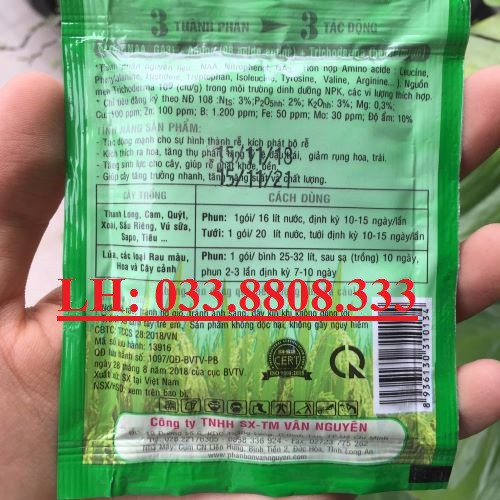 Combo 5 gói Phân Bón Lá RICH of Amine 25gam- Phục Hồi Cây Suy Dinh Dưỡng, Vàng Lá, Giảm Rụng Hoa Quả