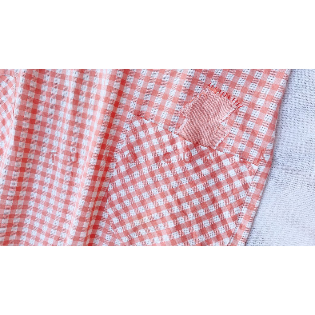 Hàng si Yếm tạp dề kẻ caro xinh xắn, khăn bandana