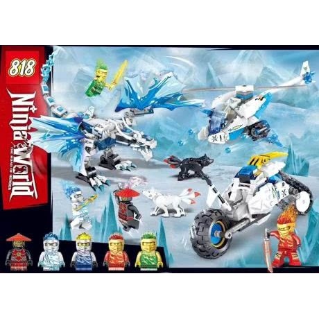 Lắp ráp Ninja Ninjago Rồng, xe máy, phi thuyền của Ninja băng Zane 82168 - 706 chi tiết