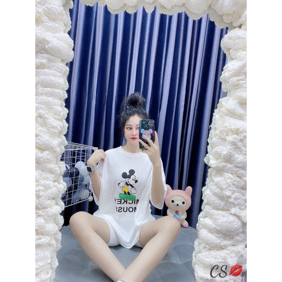 Áo Thun A-studios Cotton Mickey Fom To Rộng&lt;70kg