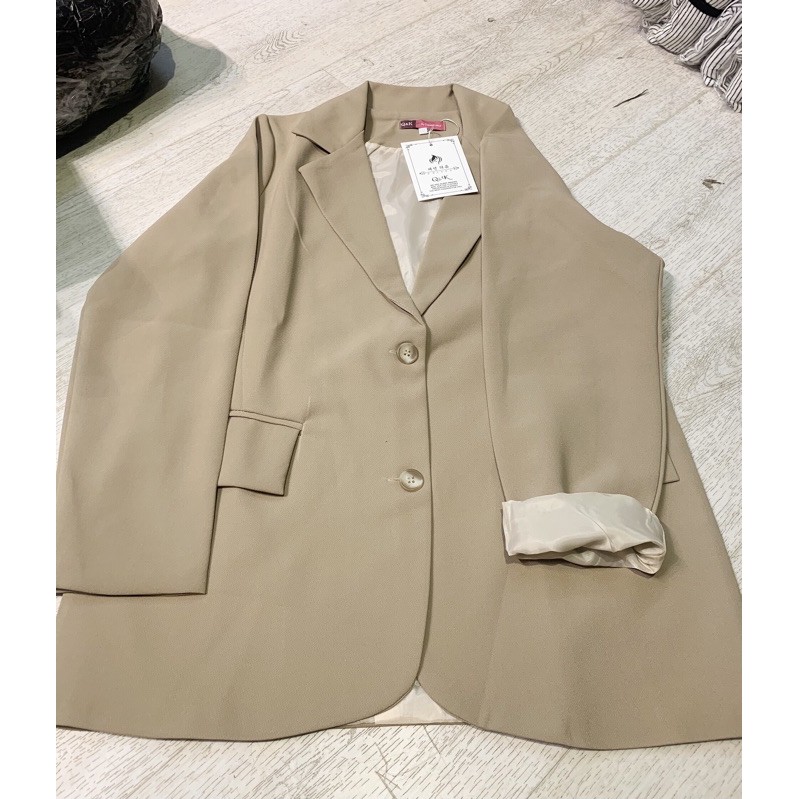 Áo khoác blazer vest nâu tây / đen sơ mi có túi 2 lớp có lót trong dày dặn mềm mịn sang trọng