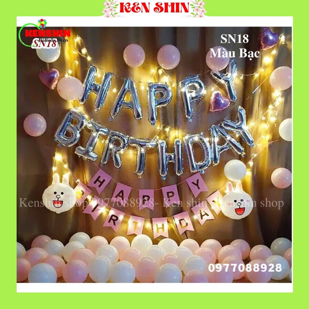 Trang Trí Sinh Nhật Happy Birthday Bóng Bay Trang Trí  Tông Hồng Và Đèn Led Nhiều Kiểu Phụ Kiện Đồ Trang Trí Bong Bóng