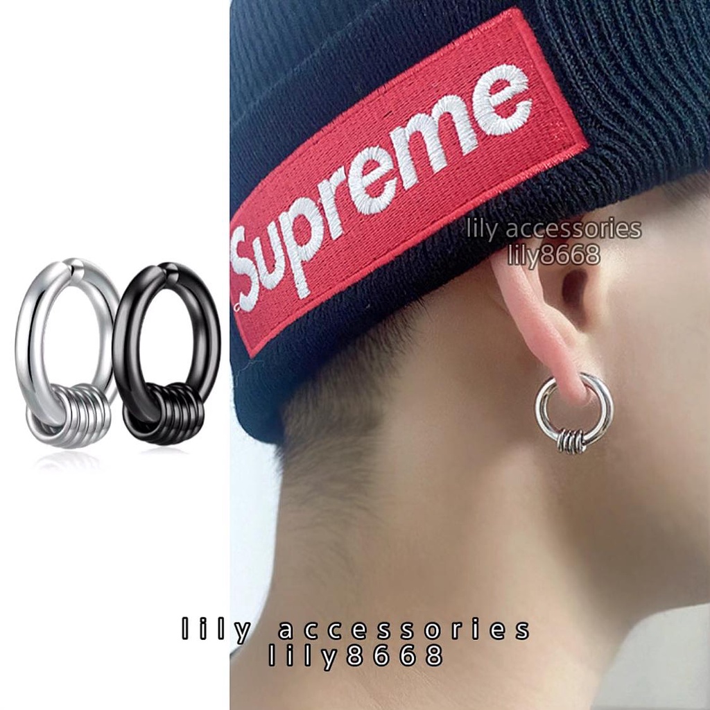 Hoop With Mini Hoop Ear Cuff kẹp tai titan tròn không cần xỏ lỗ không gỉ không đen không dị ứng nam nữ unisex