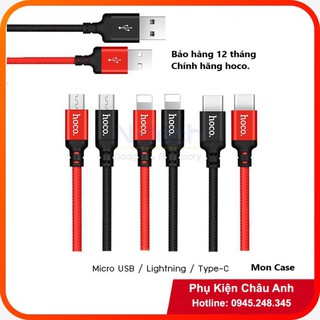 Cáp Sạc Nhanh Dây Dù Hoco X14 Iphone/Ipad/Androi/TypeC Chính Hãng 1M/2M