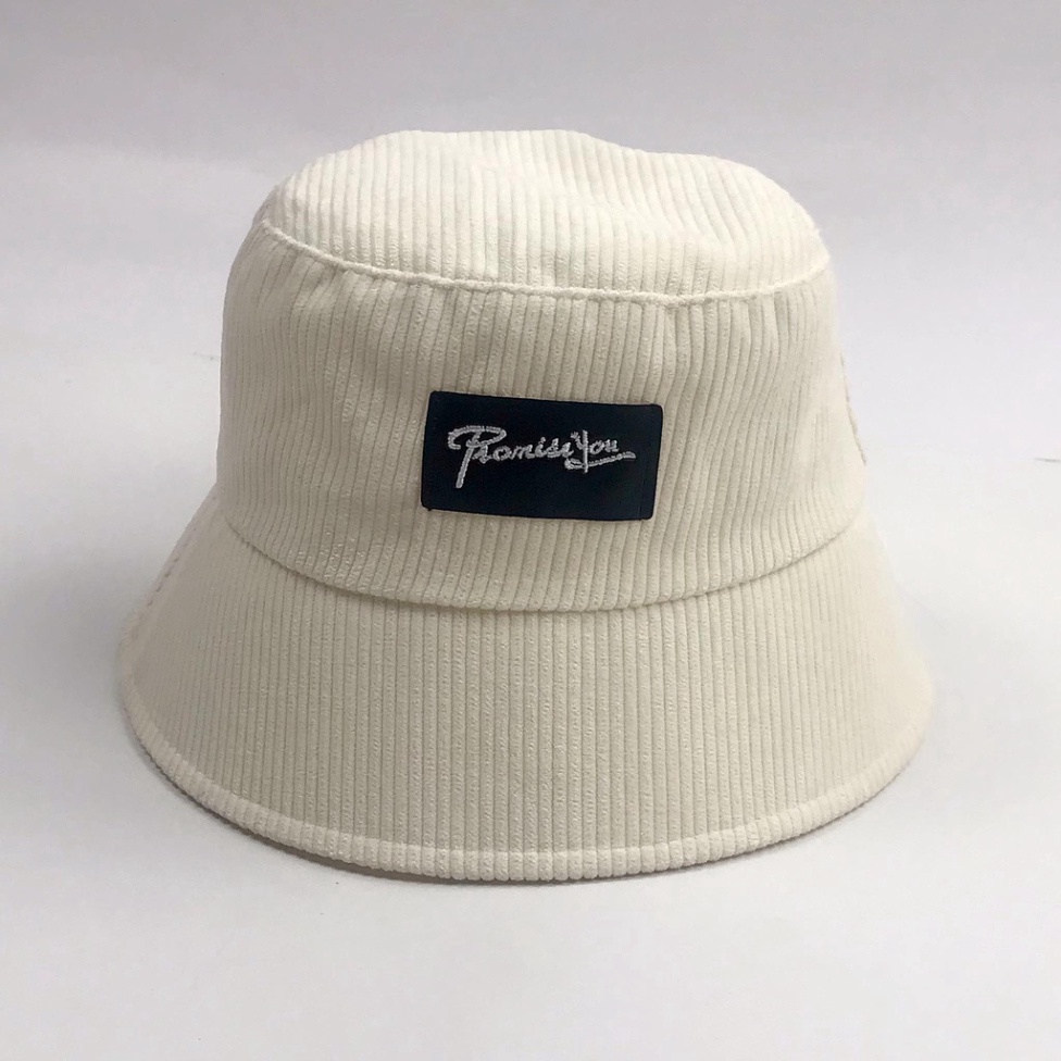 Mũ bucket vành cụp thêu PromissYou Nón tai bèo chất nhung tăm cao cấp thời trang form unisex nam nữ B09 MN