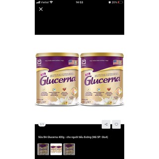 Sữa glucerna vani 400g ( sữa tiểu đường )