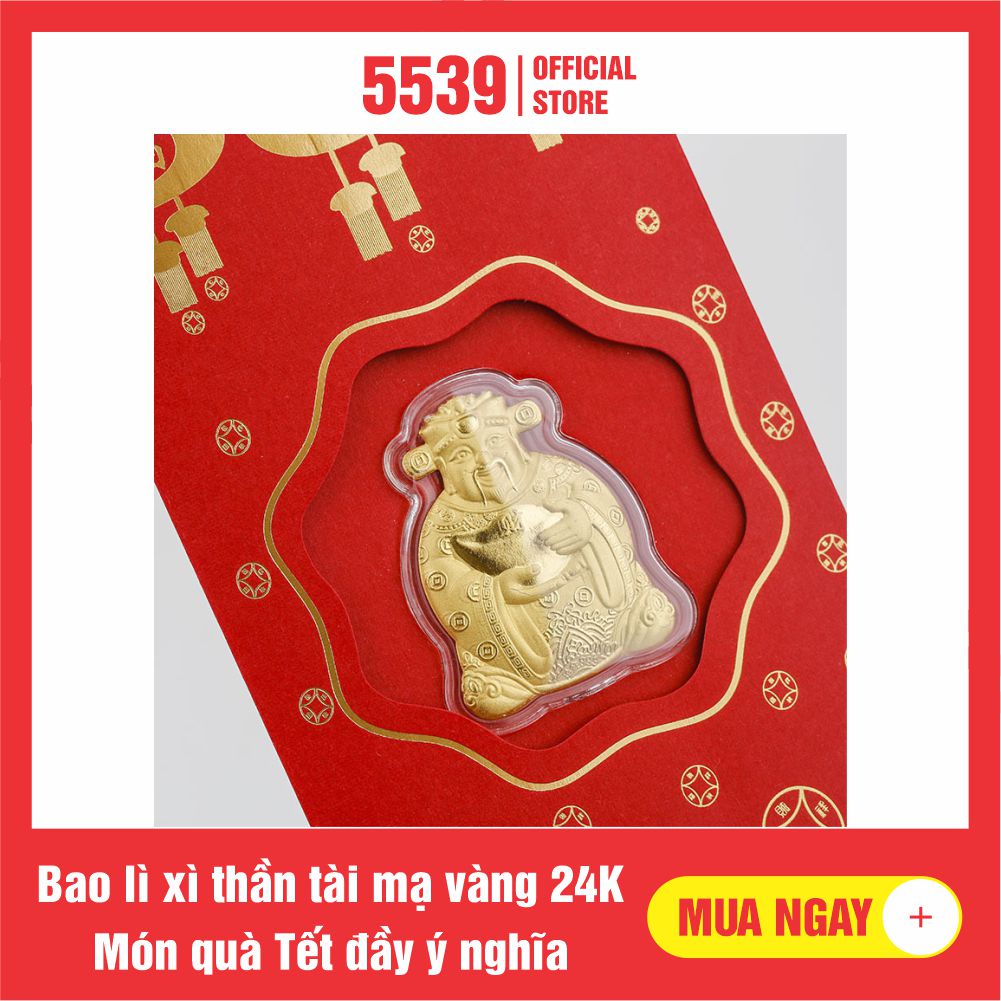 Bao lì xì thần tài mạ vàng ⚡️ FREESHIP ⚡️ Bao lì xì thần tài mạ vàng 24K quà tết đầy ý nghĩa cho gia đình - Shop 5539