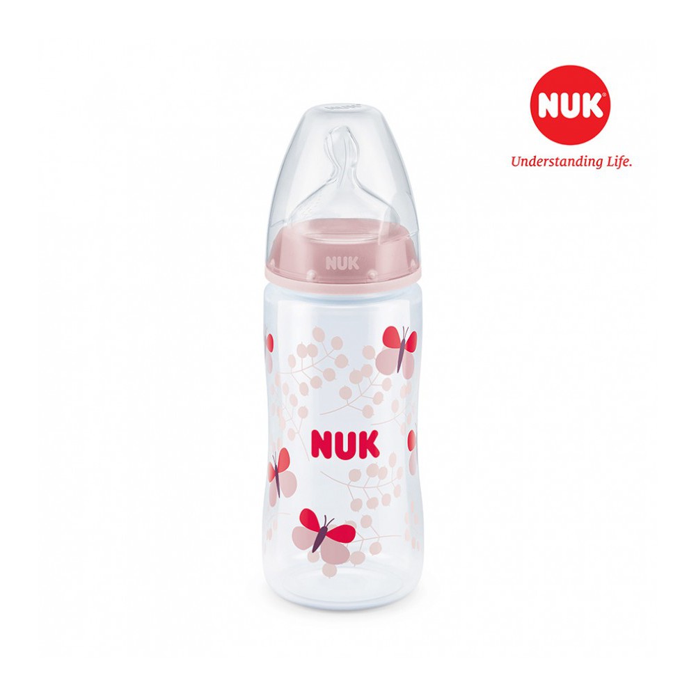 Bình Sữa NUK Premium Choice Nhựa PP 300ml Núm Ti cho bé 6-18 tháng- size M