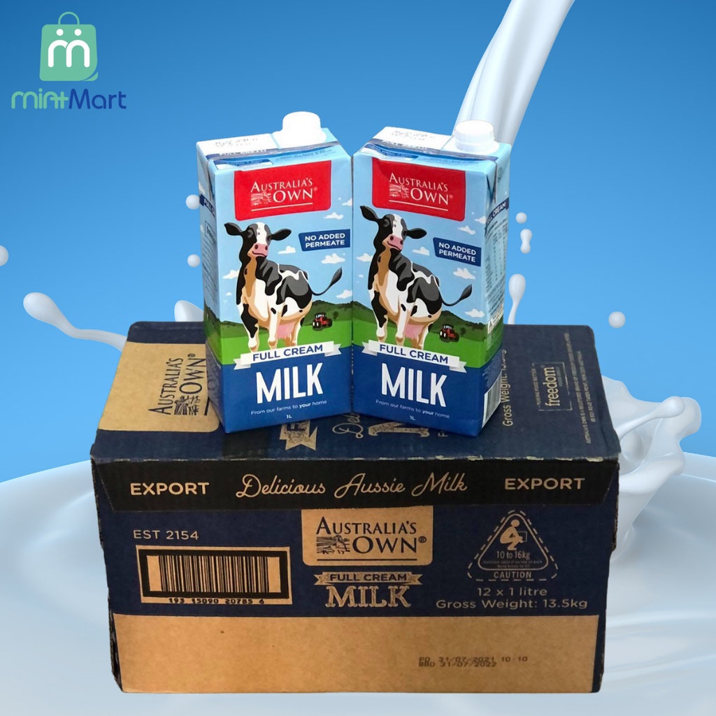 [SenXanh Emart] Thùng 12 Hộp Sữa AUSTRALIA'S OWN 1L - Sữa OWN Úc Nhập khẩu