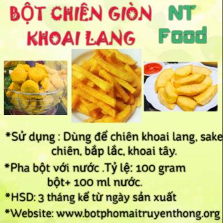 Bột chiên giòn khoai lang màu vàng 10kg