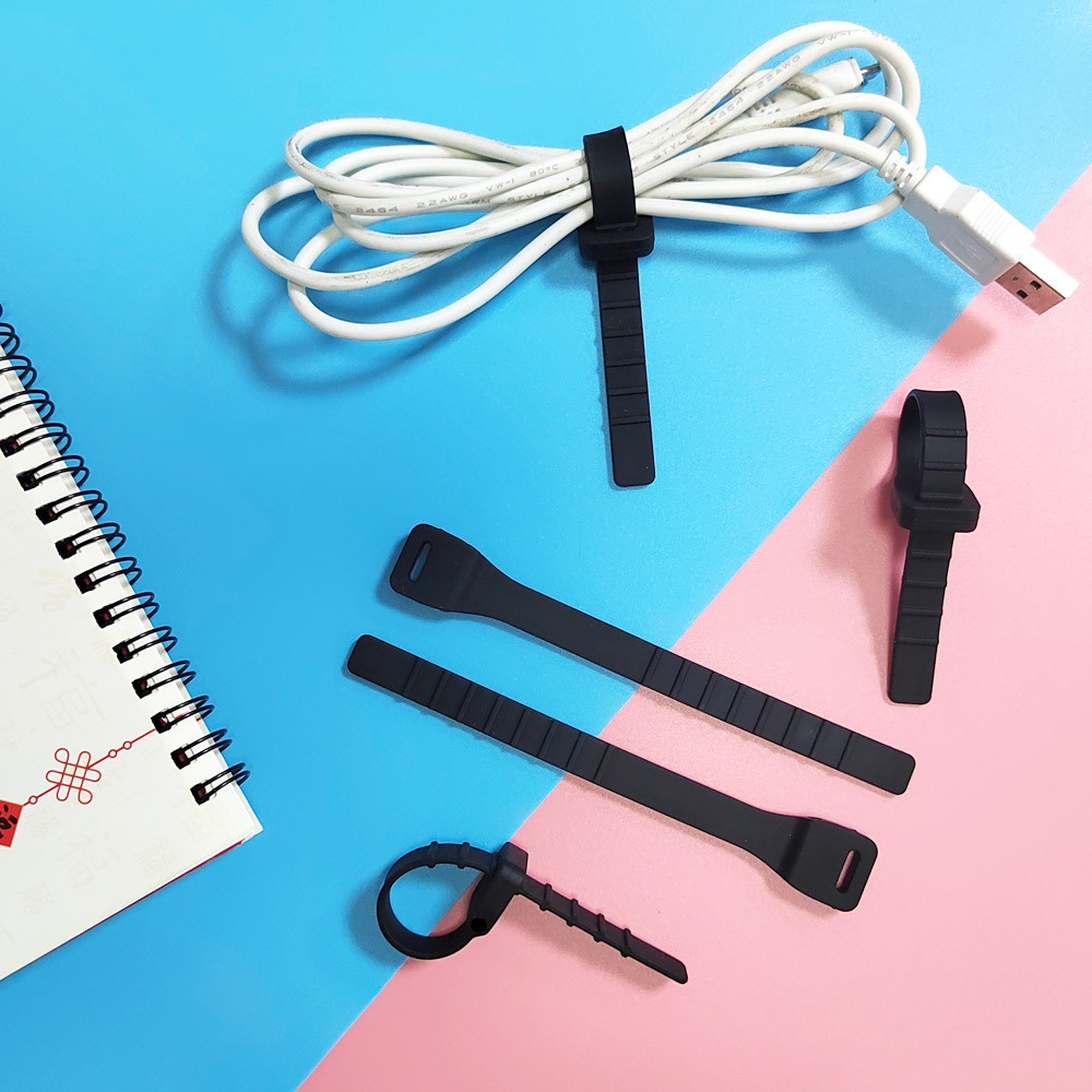 Bộ 5 Dây Quấn Dây Cáp/Tai Nghe/Bàn Phím Chất Liệu Silicone Tiện Dụng