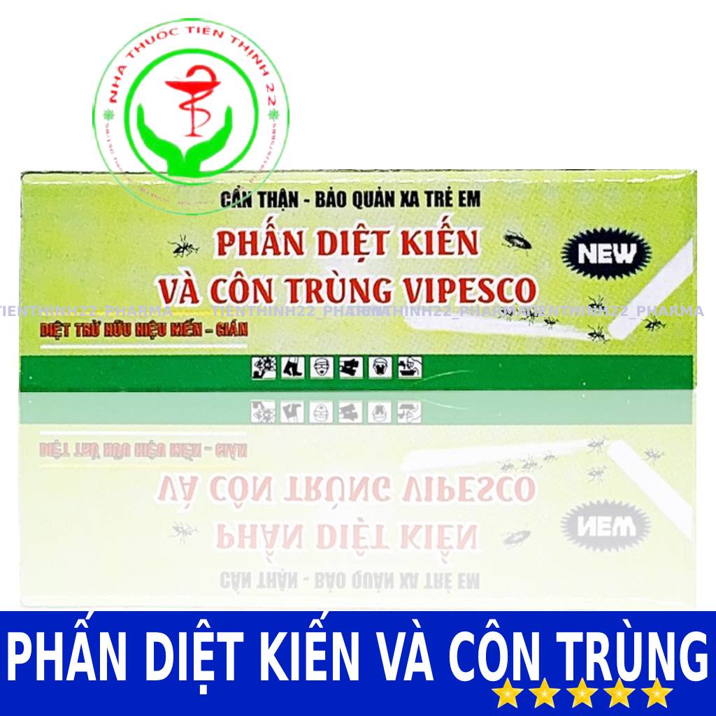 Phấn diệt kiến và côn trùng vipesco - Hộp 2 viên