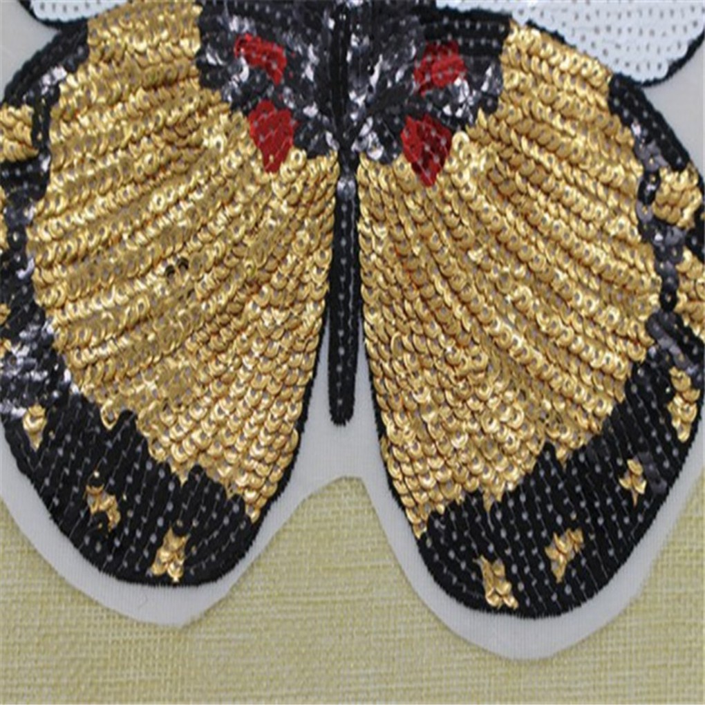 Miếng dán trang trí quần áo hình bướm đính kim sa lấp lánh thời trang