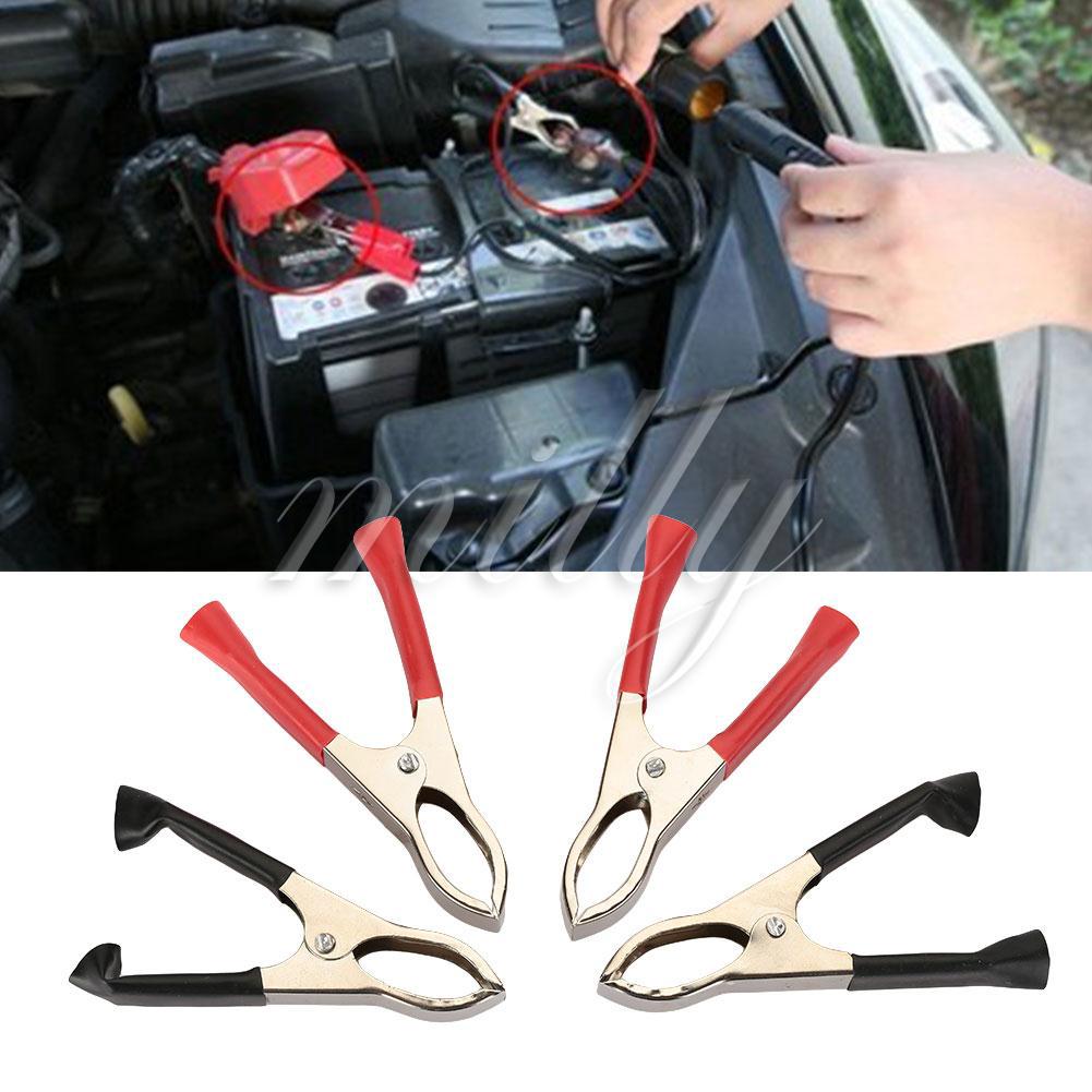 ☻☻ Alligator Clip Test Clamp Durable Vehicle Red Black