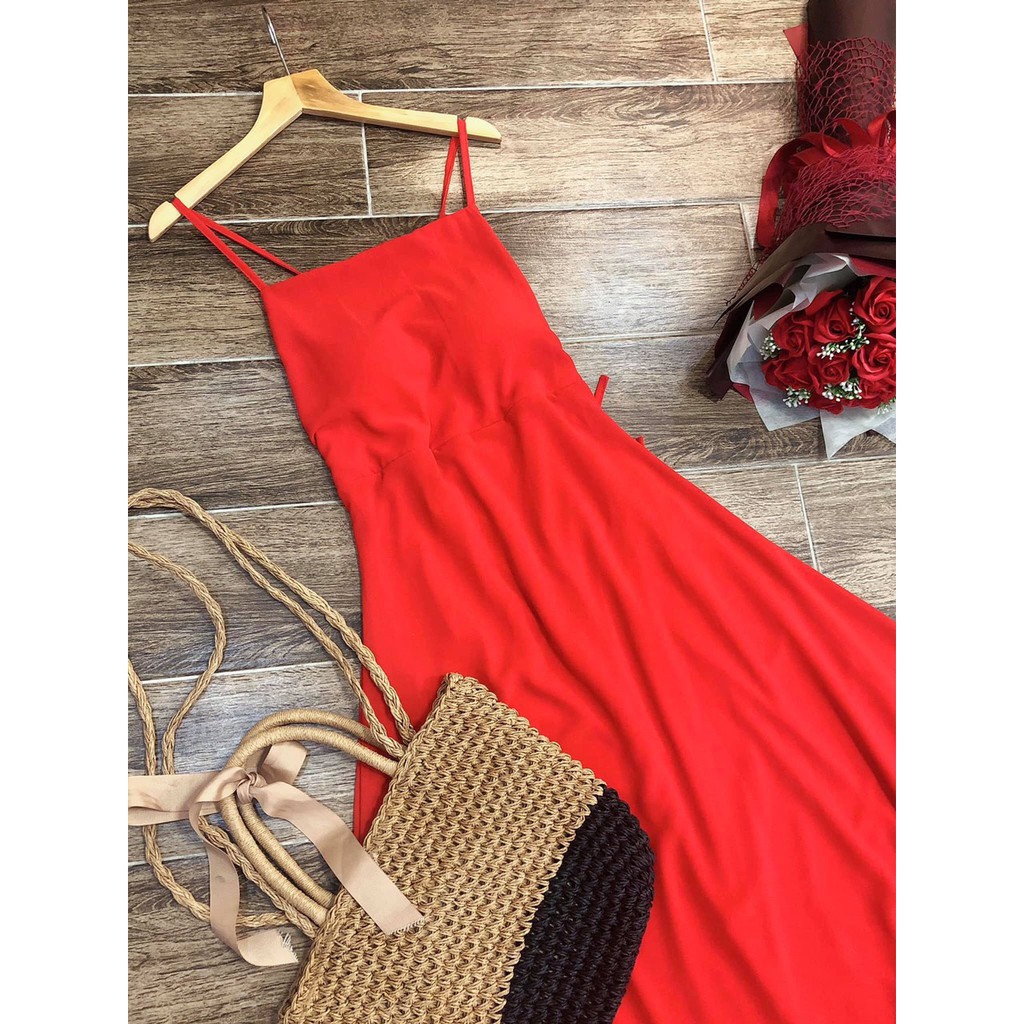 [ FREESHIP ] Đầm maxi đỏ chéo lưng đẹp | BigBuy360 - bigbuy360.vn