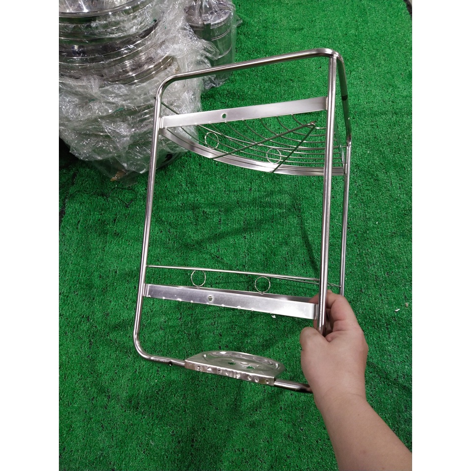 Kệ góc phòng tắm la ống 2 tầng