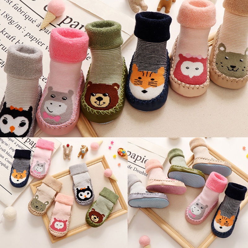 Vớ Dày Dặn Chống Trượt In Họa Tiết Hoạt Hình Dễ Thương Cho Bé Sơ Sinh