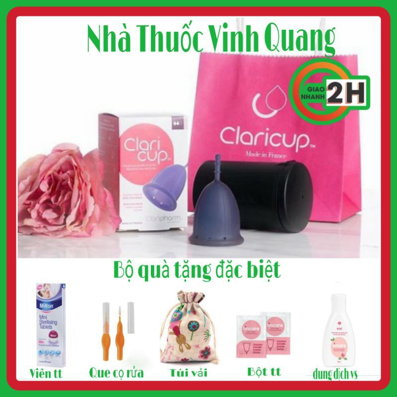 Bộ Cốc Nguyệt San Claricup Kháng Khuẩn Tự Nhiên Nhập Khẩu Pháp❤ Tặng Nhiều quà