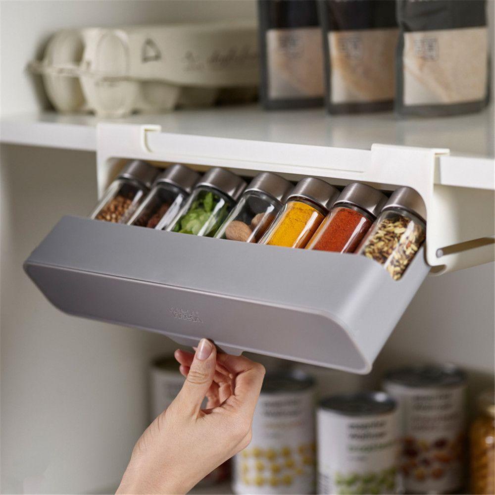 Kệ Đựng Gia Vị Tự Dính Tiện Dụng Cho Nhà Bếp