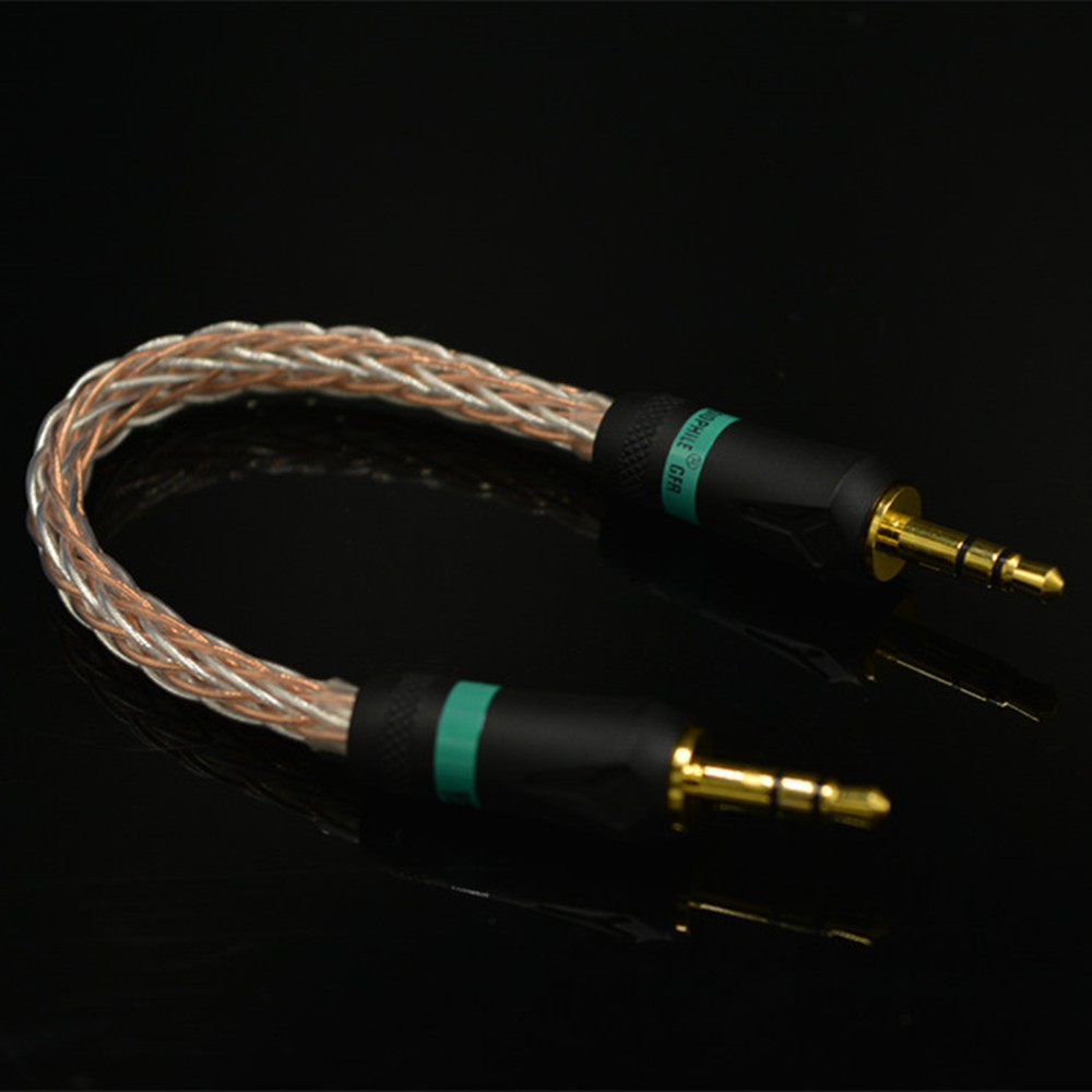 6CM 3.5mm Male to 3.5mm Male Gold-plated braided Stereo Audio Cable For Walnut F1 Amplifier V2 V2S/Zishan Z1 Z2 MP3