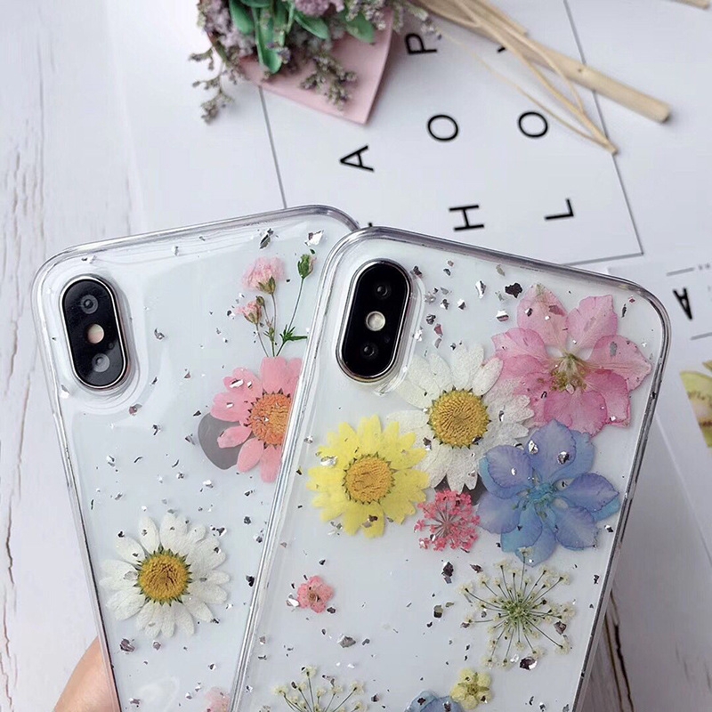 Ốp điện thoại trang trí hoa khô thủ công dành cho iphone 12 11 Pro Max XS MAX XR 6 6S 7 8 Plus SE2020 | BigBuy360 - bigbuy360.vn