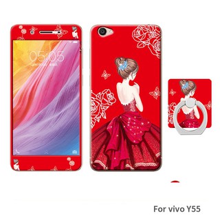 Trường hợp mềm và Kính cường lực vivoy55 Tough Cover vivo y55 Silicone 360°Protection TPU Case