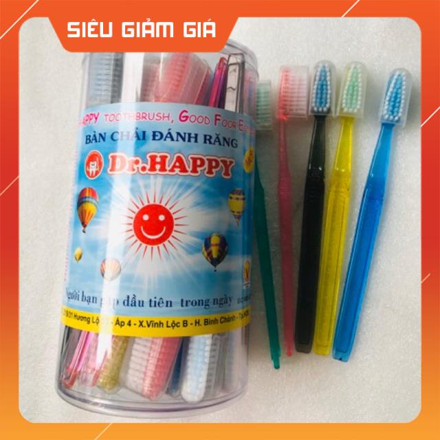 Combo 25 Cây Bàn Chải Đánh Răng DR HAPPY Có Nắp Đậy