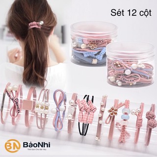 Bộ 12 thun cột tóc kiểu phong cách Hàn Quốc Cao Cấp