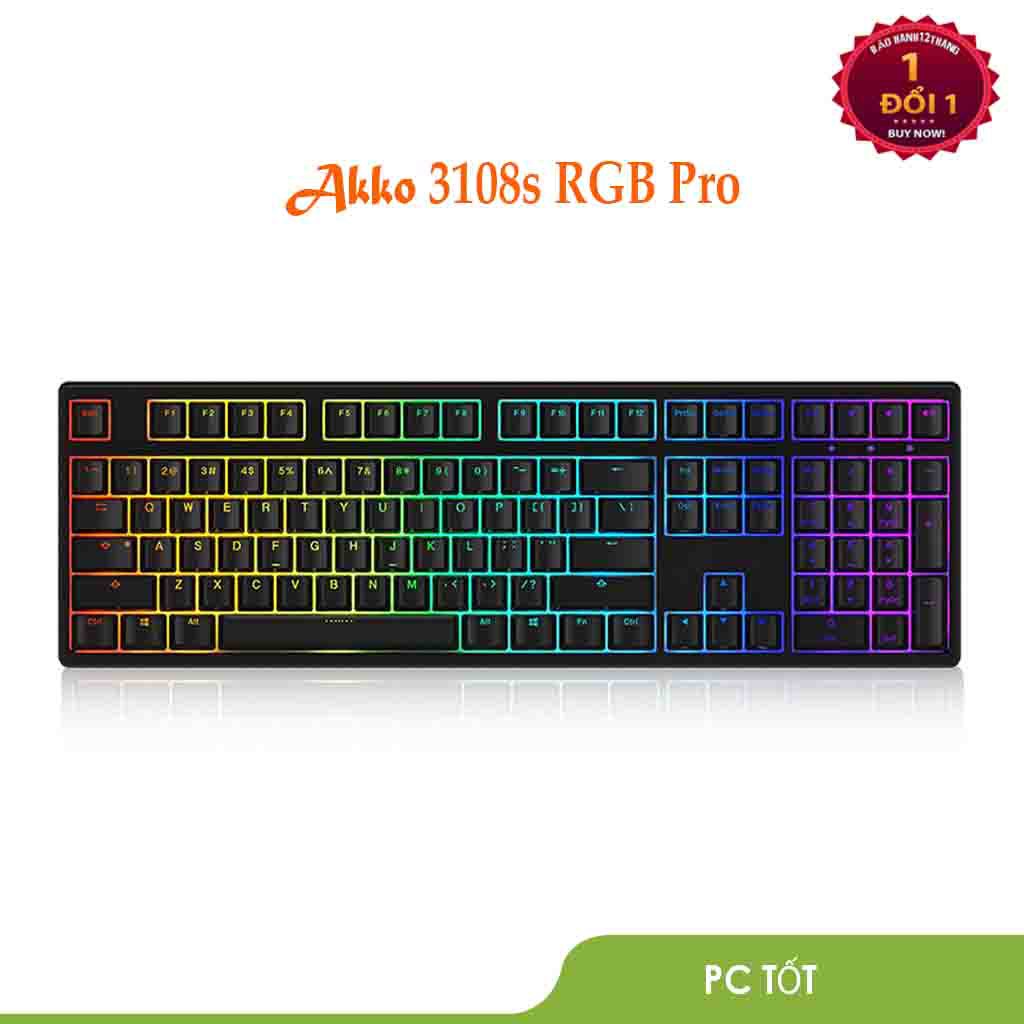 Bàn phím gaming AKKO 3108S RGB Pro Black - Bảo hành chính hãng 1 đổi 1