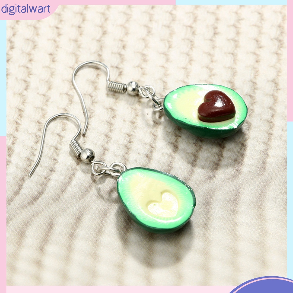 Đôi khuyên tai dáng dài thiết kế mặt hình quả bơ xinh xắn thời trang dành cho nữ