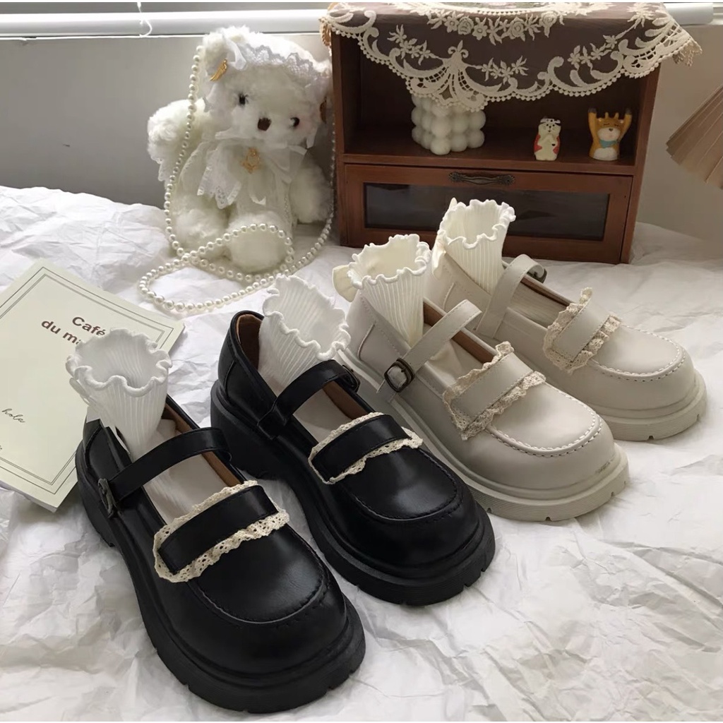 GIÀY BỆT/GIÀY LOLITA PHỐI REN QUAI NGANG