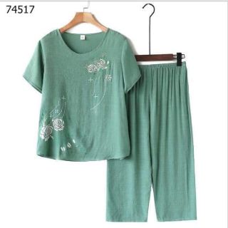 bộ đũi thêu mặc hè cho mẹ