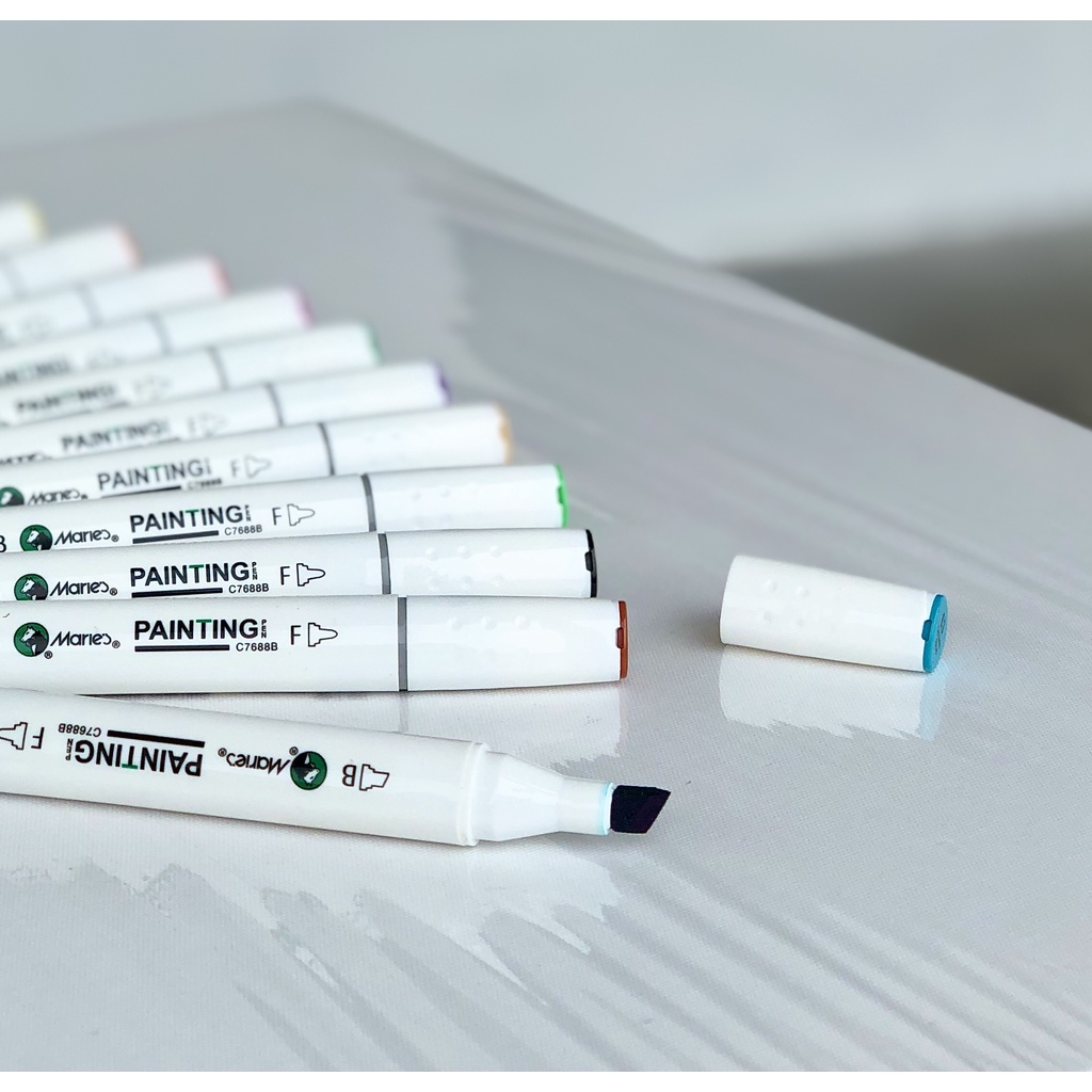 [XÓM VẼ] Bút màu dạ Marker 2 đầu - Tone xám