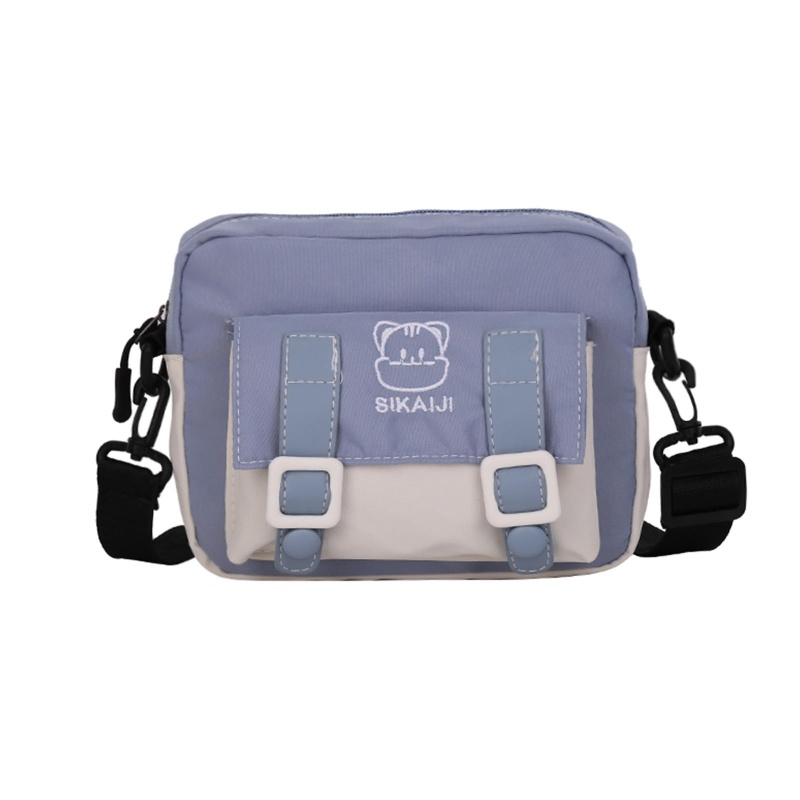 Túi Đeo Chéo Vai Bằng Nylon Họa Tiết Thêu Hình Gấu Dành Cho Nữ